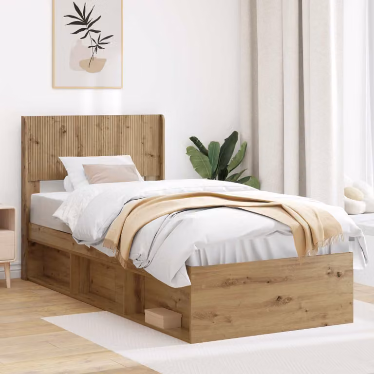Testiera per letto moderna vidaXL in legno color marrone