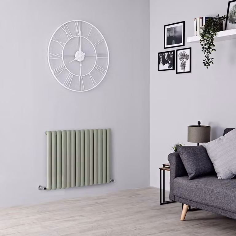 Radiatore di Design Orizzontale  Verde (Sage Leaf Green) -  635mm x 826mm  - Pannello Singolo  - Revive