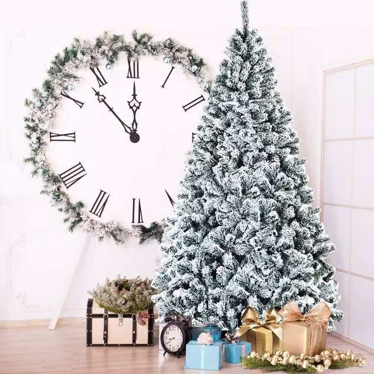 Albero di Natale artificiale - 225 cm - Rami in PVC con effetto neve - 1010 rami - Base in metallo