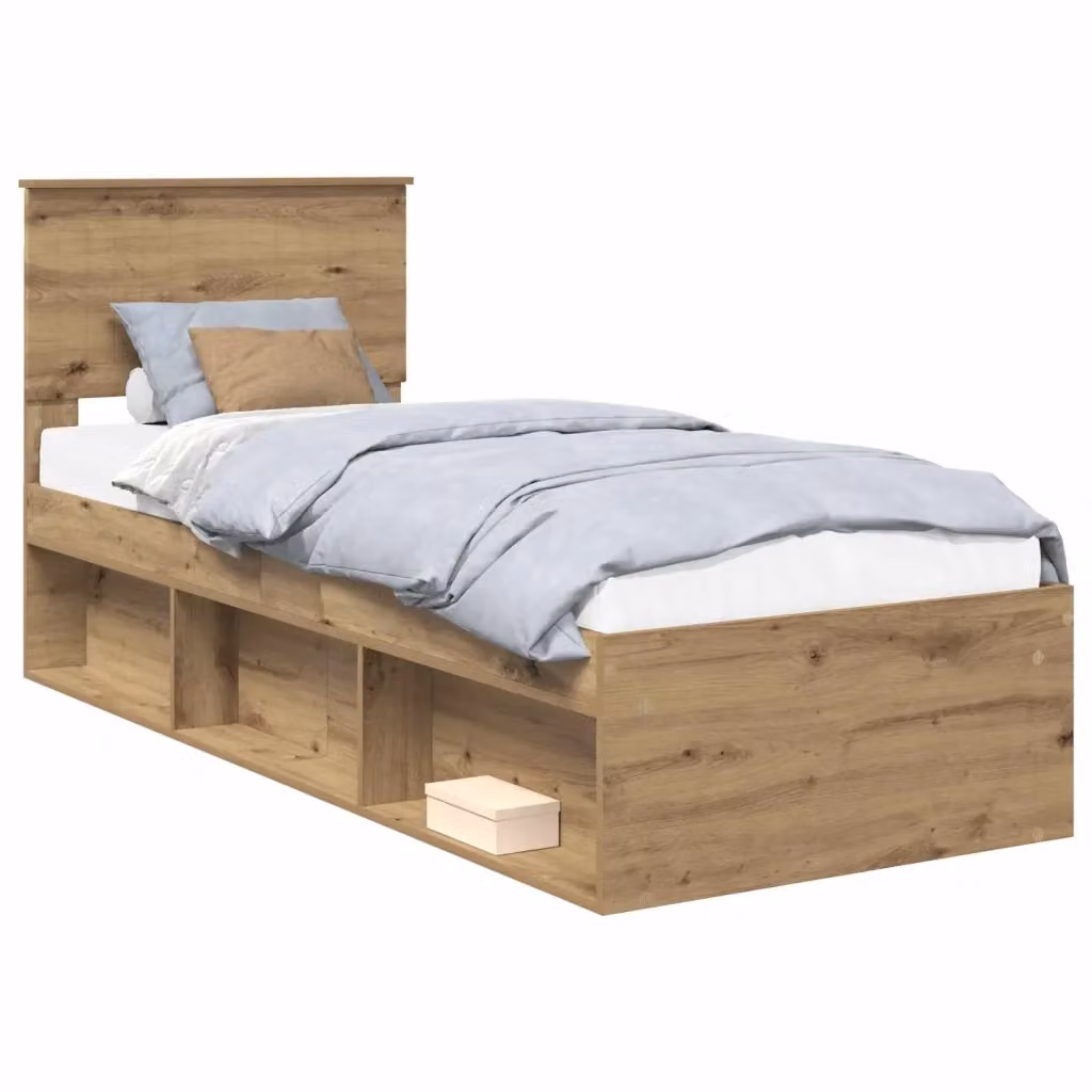 Struttura letto con testiera vidaXL in legno color marrone L/P/H: 190 x 90 x 78 cm – 2