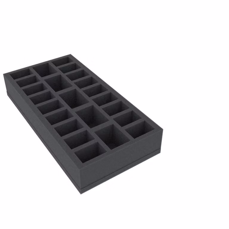 Inserto in schiuma 295 x 147,5 x 50 mm per giochi da tavolo con 23 scomparti