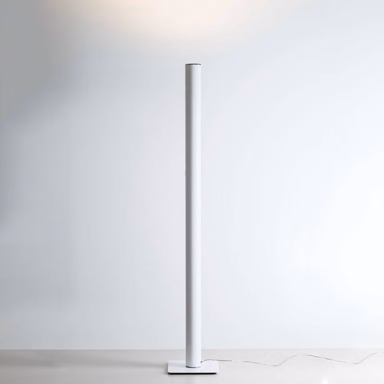 Artemide Lampada da terra Ilio, dimmerabile, Bianco / Opale, Soggiorno / Sala da pranzo, Alluminio, Design, Lampada da terra