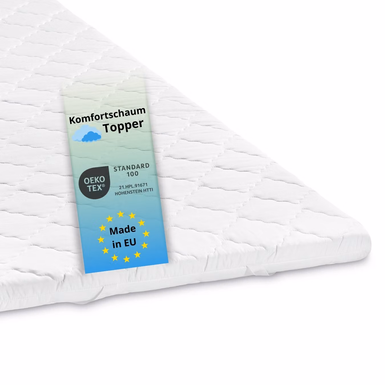 topper ergonomico in schiuma comfort, 80 x 200 cm, per tutti i materassi, Bodyprotect