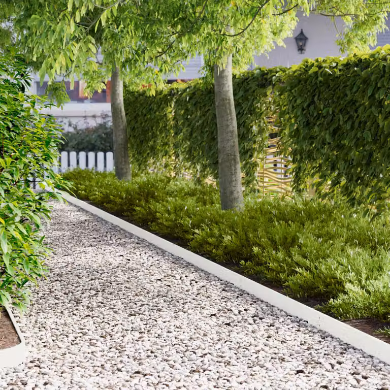 Set di 20 bordure per prato vidaXL in acciaio bianco, L: 103 cm, H: 10 cm