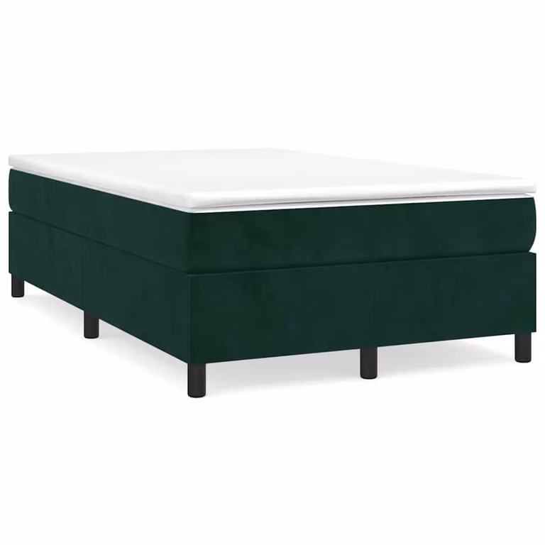 Giroletto a Molle Ibrido con Materasso vidaXL in Velluto Verde e Bianco L/P/H: 200 x 120 x 33,5 cm