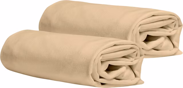 DaunenStep Set di 2 federe copricuscino in jersey Vivacolor beige con chiusura a zip