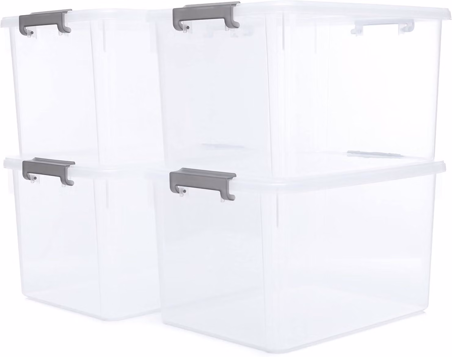 Contenitori con coperchio, capacità 30 litri, confezione da 4 pezzi, impilabili, adatti per garage e cucina