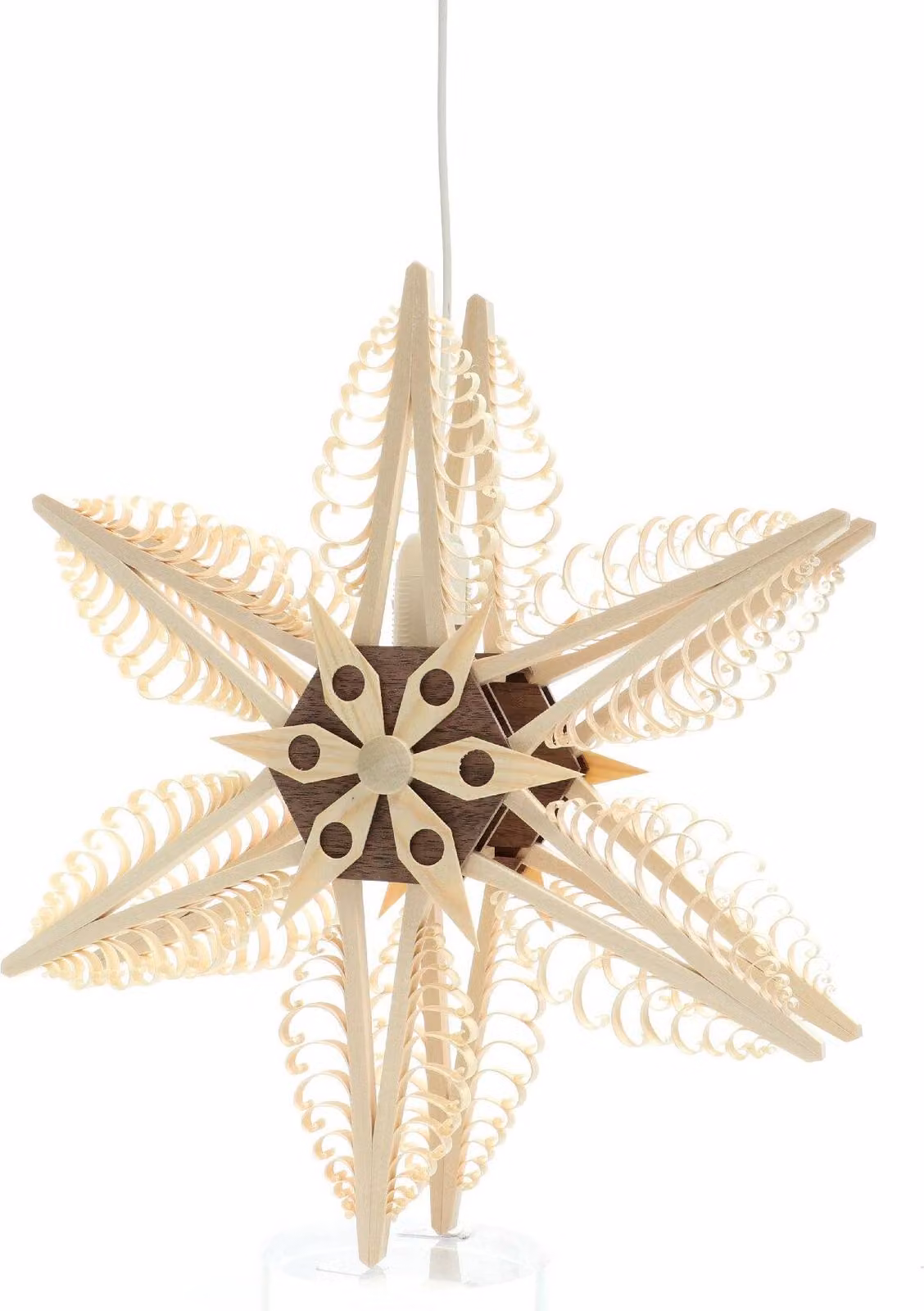 Ornamento per finestra con doppia illuminazione elettrica, centro con stella (su entrambi i lati) LxHxP=32x32x8cm NUOVO