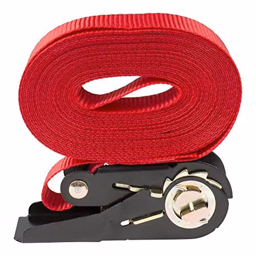 Set di cinghie di fissaggio STIER, 4 pezzi, lunghezza 6 m, cinghie a cricchetto, cinghie di fissaggio, portata 800 kg, colore rosso, cinghie di fissaggio per il fissaggio del carico, cinghie di fissaggio, cinghia di fissaggio con cricchetto