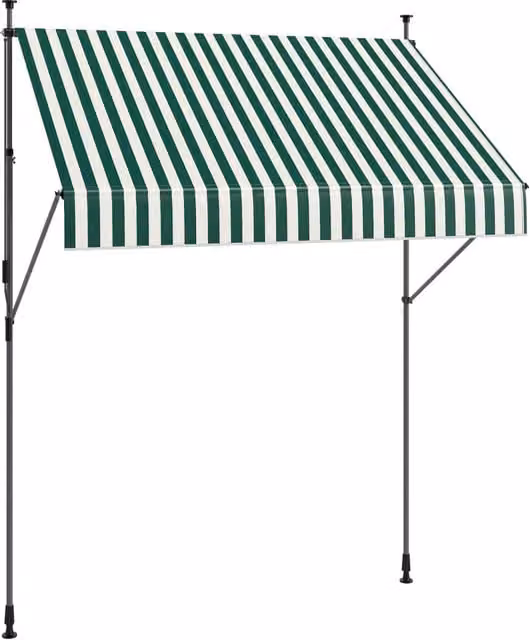 Tenda da Sole Zephmum in Alluminio e Poliestere Verde e Bianco L: 200 cm, P: 120 cm