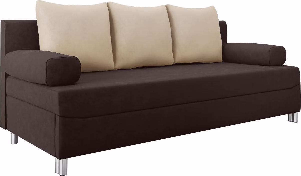 MIRJAN24 Divano letto Dover con contenitore e funzione letto, divano letto, divano del produttore (divano senza pouf imbottito, colore: Alova 68 + Alova 07)