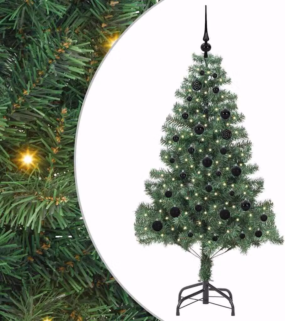 Albero di Natale con 150 LED con supporto Verde 150 cm PVC