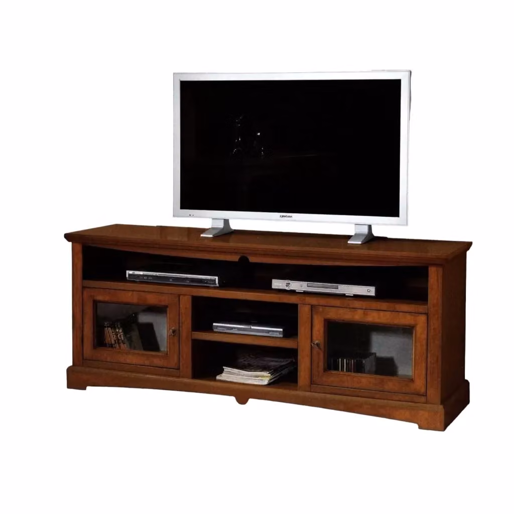 Mobile porta TV Goccia in legno noce e vetro stile arte povera marrone Mobili 2G L/P/H: 170 x 46 x 69 cm – 4