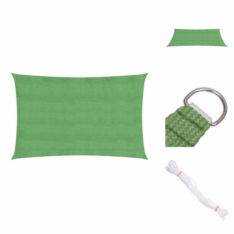 vidaXL Tenda da sole 160 g/m² verde chiaro 2x5 m HDPE - Ombrelloni e tende da sole