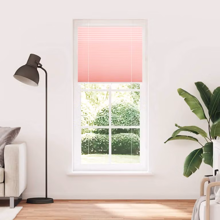 vidaXL Tenda Plissettata Rosa 85x200 cm Larghezza Tessuto 84,4 cm