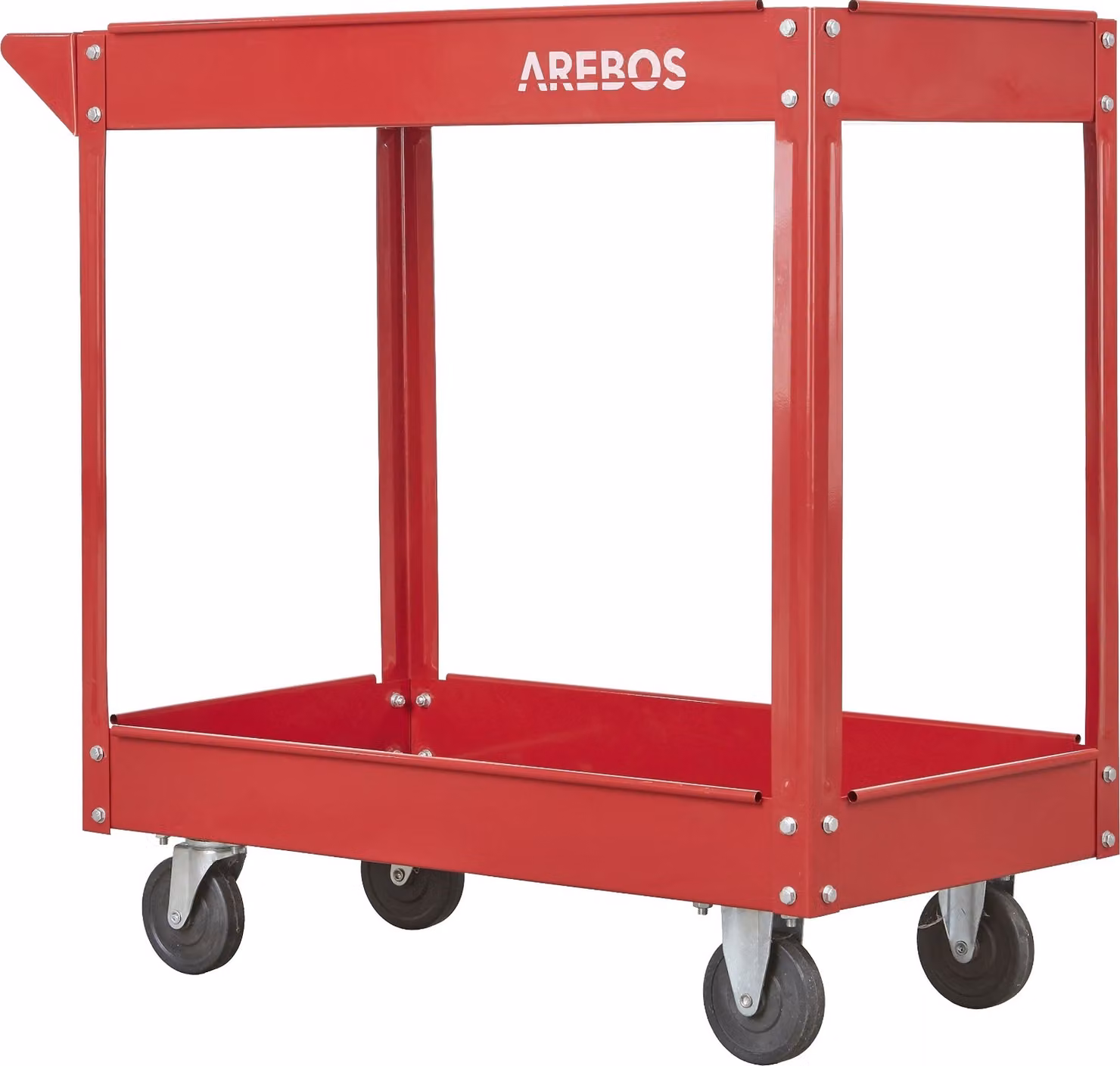 Carrello da officina AREBOS | carrello di montaggio a 2 scomparti | capacità di carico 100 kg