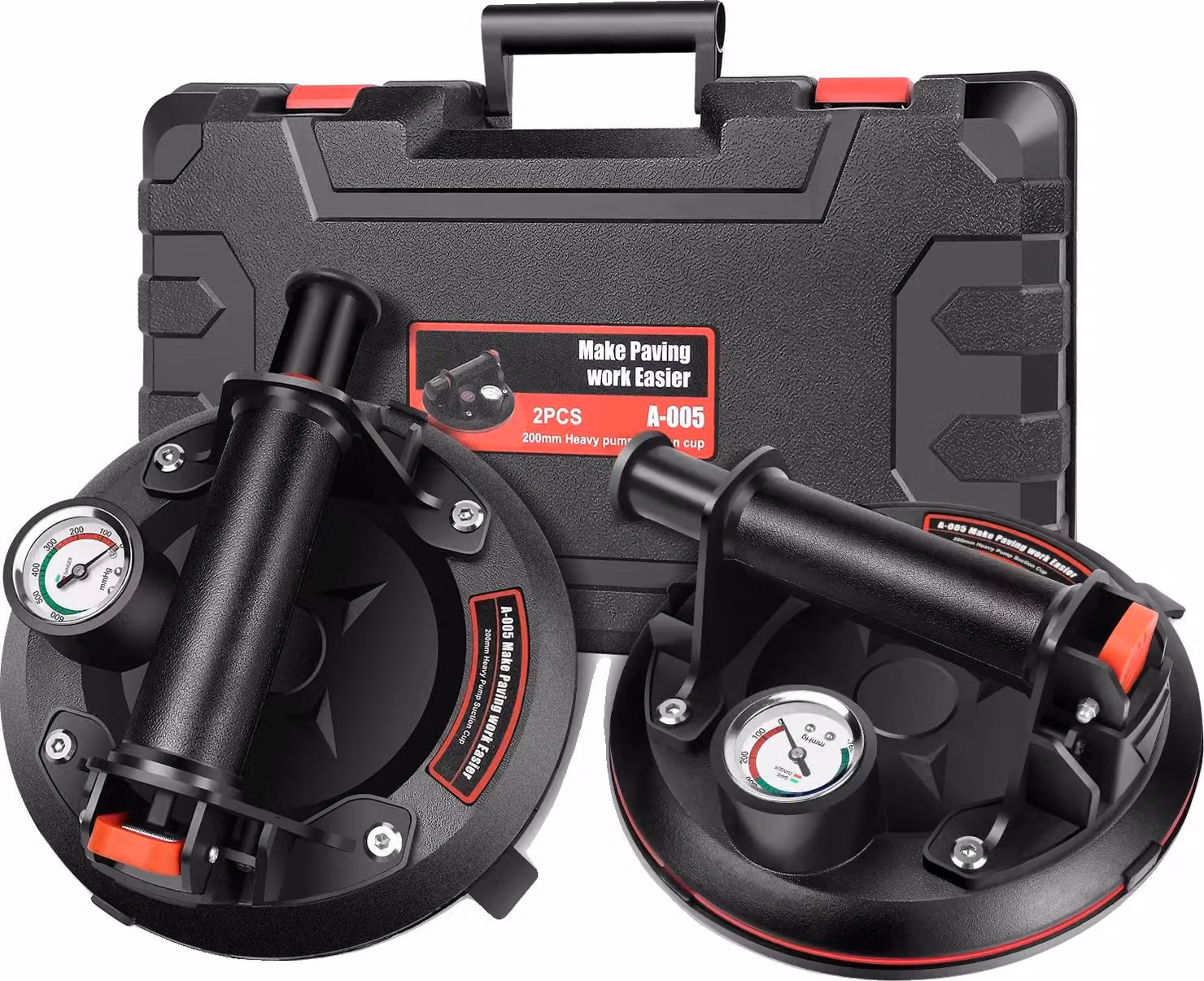 Ventosa a vuoto, elevata capacità di carico, set di strumenti portatile, colore nero
