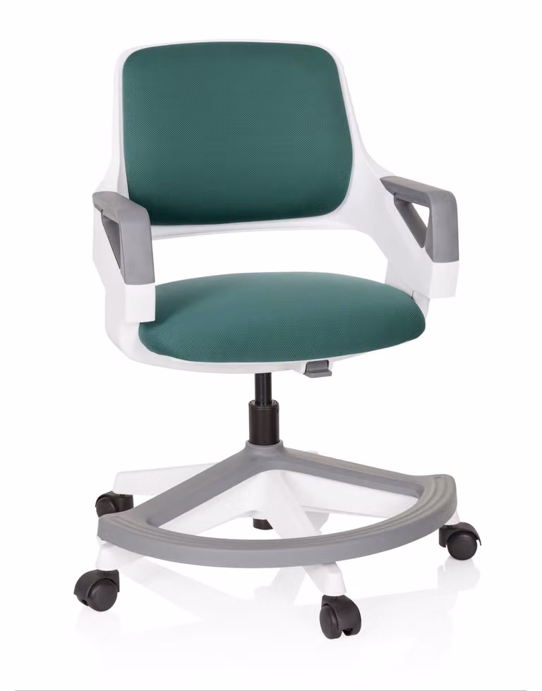 hjh OFFICE sedia girevole KID FLEX sedia da scrivania per bambini regolabile in altezza con braccioli in tessuto