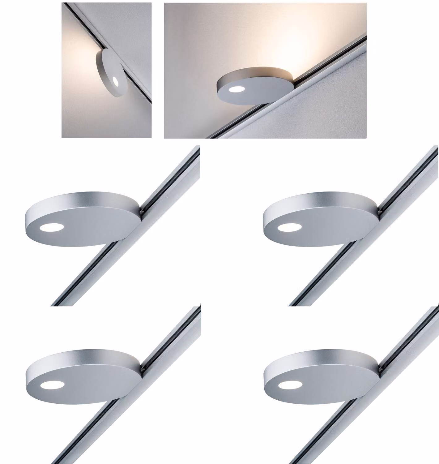 Set da 4 - Paulmann URail Spot Uplight Salto 16W cromo opaco 230V metallo