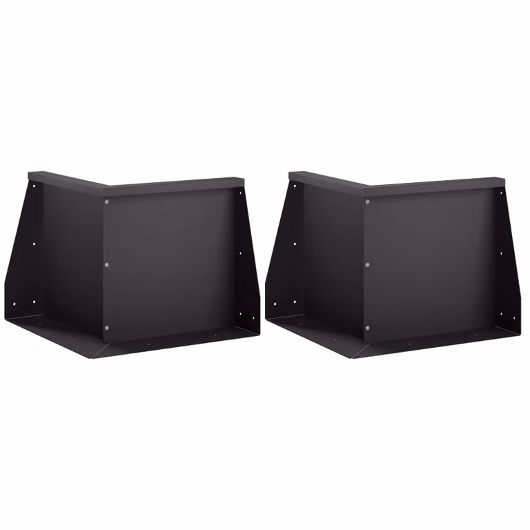 Set di 2 letti rialzati ornamentali vidaXL in acciaio nero, L/P/H: 50 x 50 x 30 cm