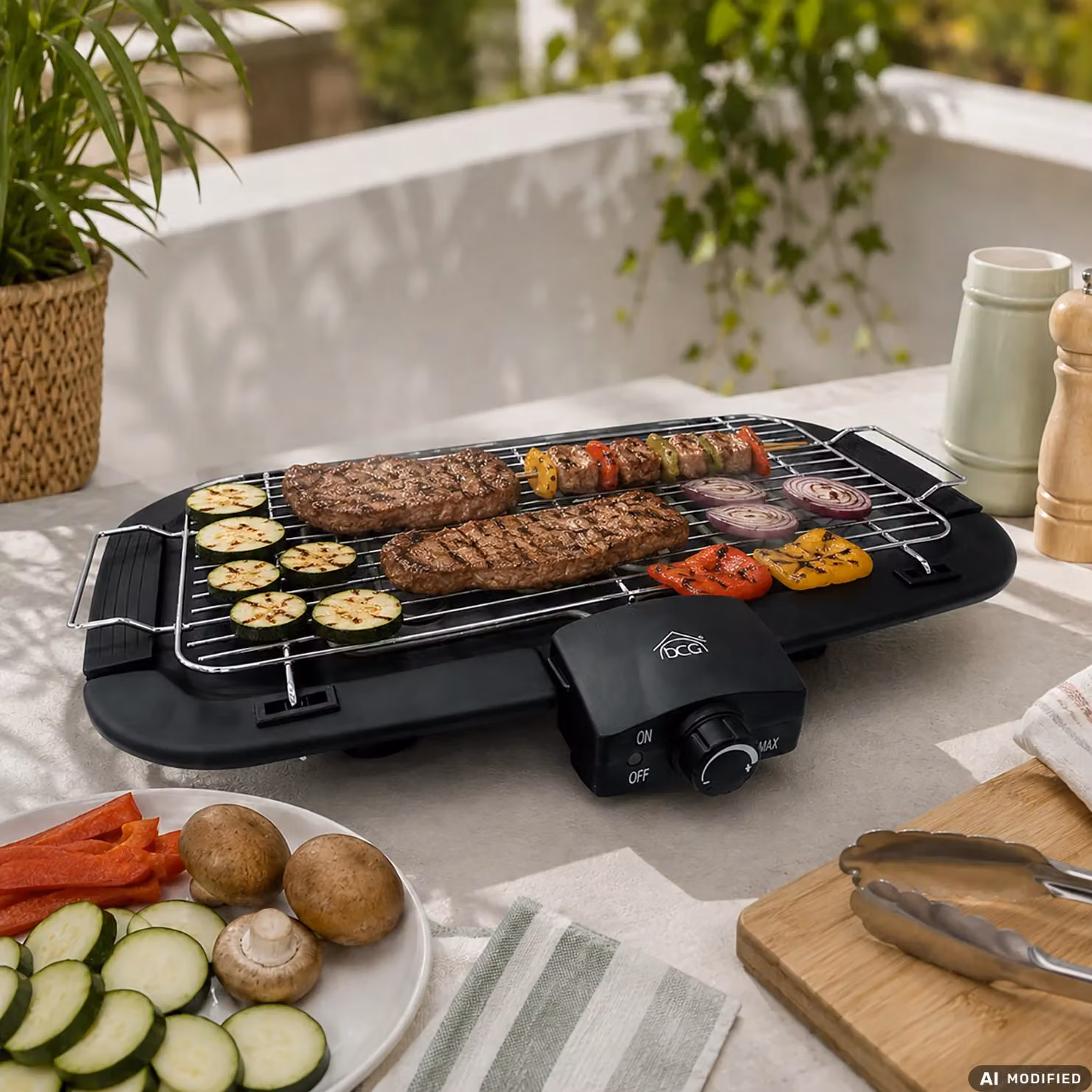 Barbecue elettrico da tavolo DCG BQ2496N nero con finiture cromate – 2