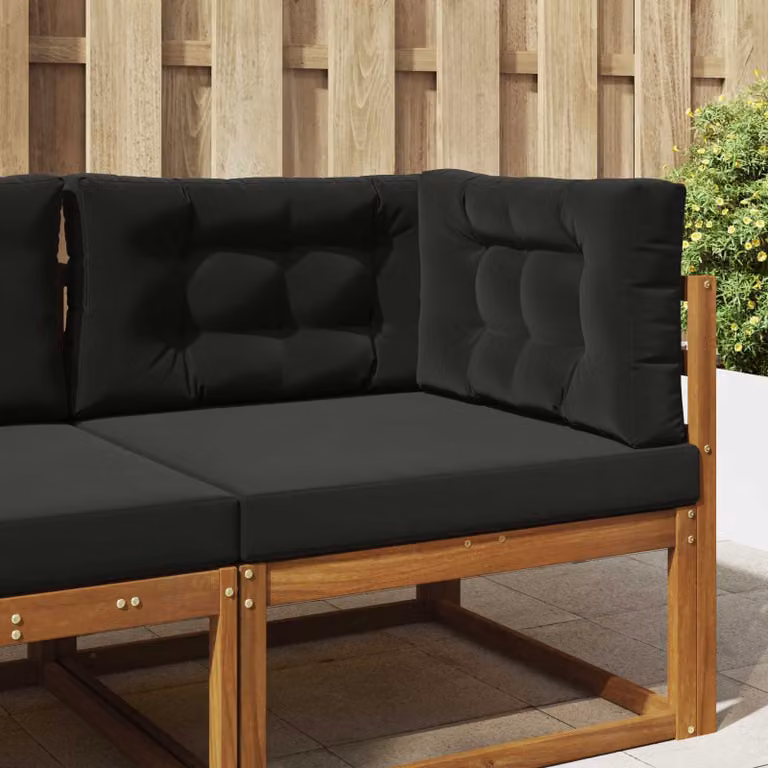 vidaXL Cuscino quadrato per divano da esterno in poliestere, Nero, 80 x 80 cm
