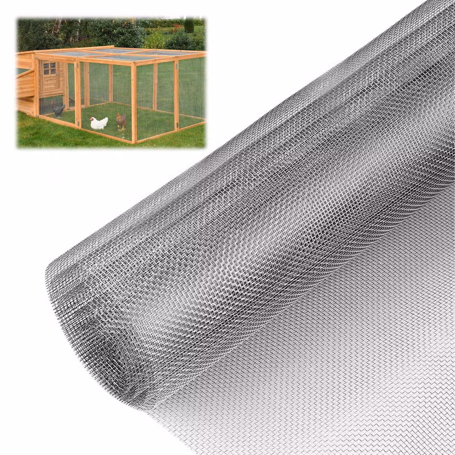 Rete metallica a maglia fine, dimensioni 40 cm x 2 m, in acciaio inossidabile