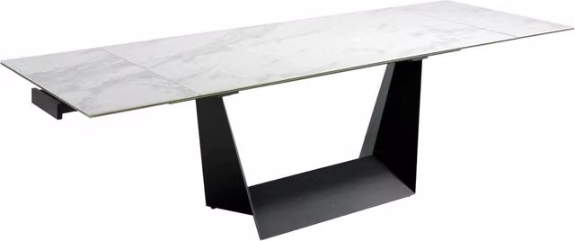 Tavolo da pranzo allungabile rettangolare Angel Cerdá S.L. in ceramica lucida e metallo nero e bianco
