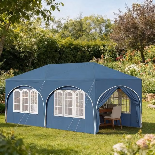Gazebo Pop-up REDOM Blu in metallo e tessuto Oxford L: 6 m, P: 3 m