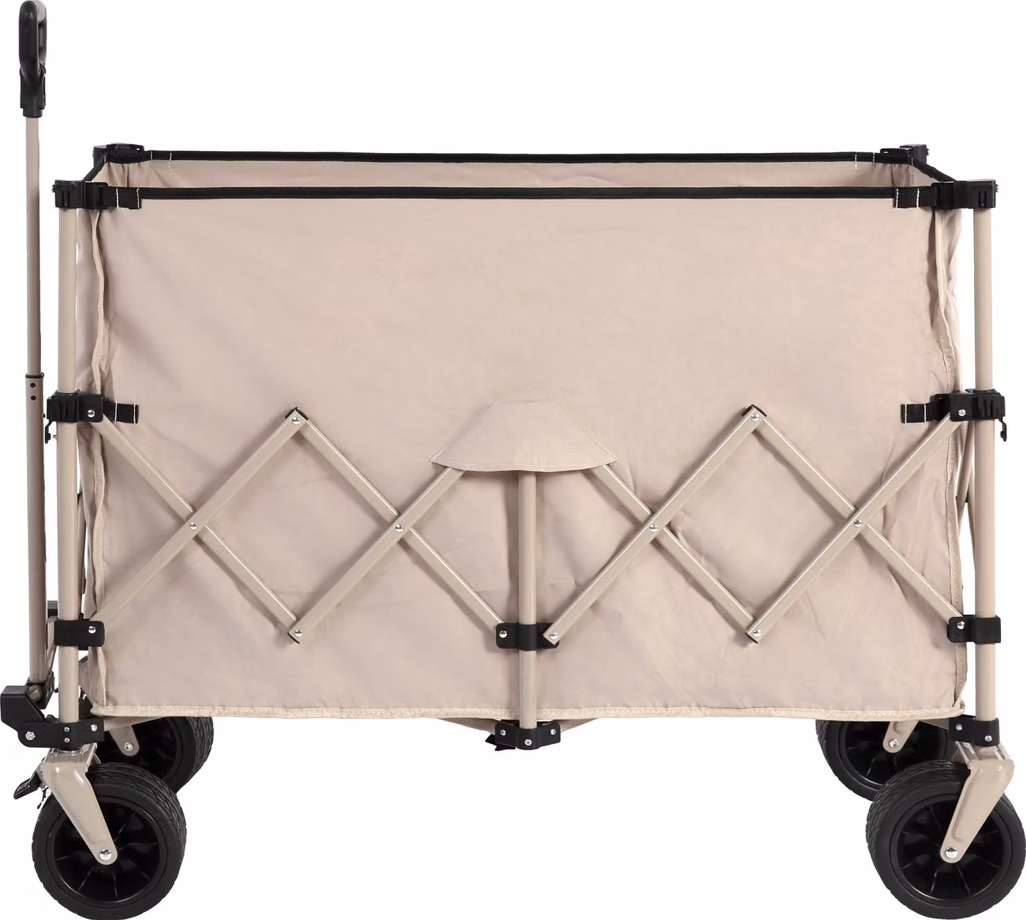 Carrello a mano AIORBER, 300L, pieghevole, con ruote grandi, carico massimo 220 lbs, carrello per attrezzature, con portabicchieri, per campeggio, spiaggia, 109x53x83cm, bianco