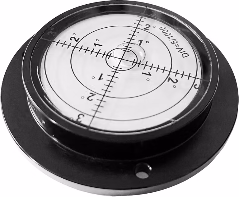 Livella a bolla rotonda, con corpo in alluminio, dimensioni 80x62x15 mm, per un allineamento preciso