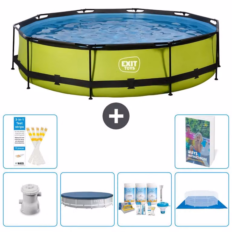 Piscina gonfiabile rettangolare - 360x76 cm - Set da 5 pezzi - Modello S251