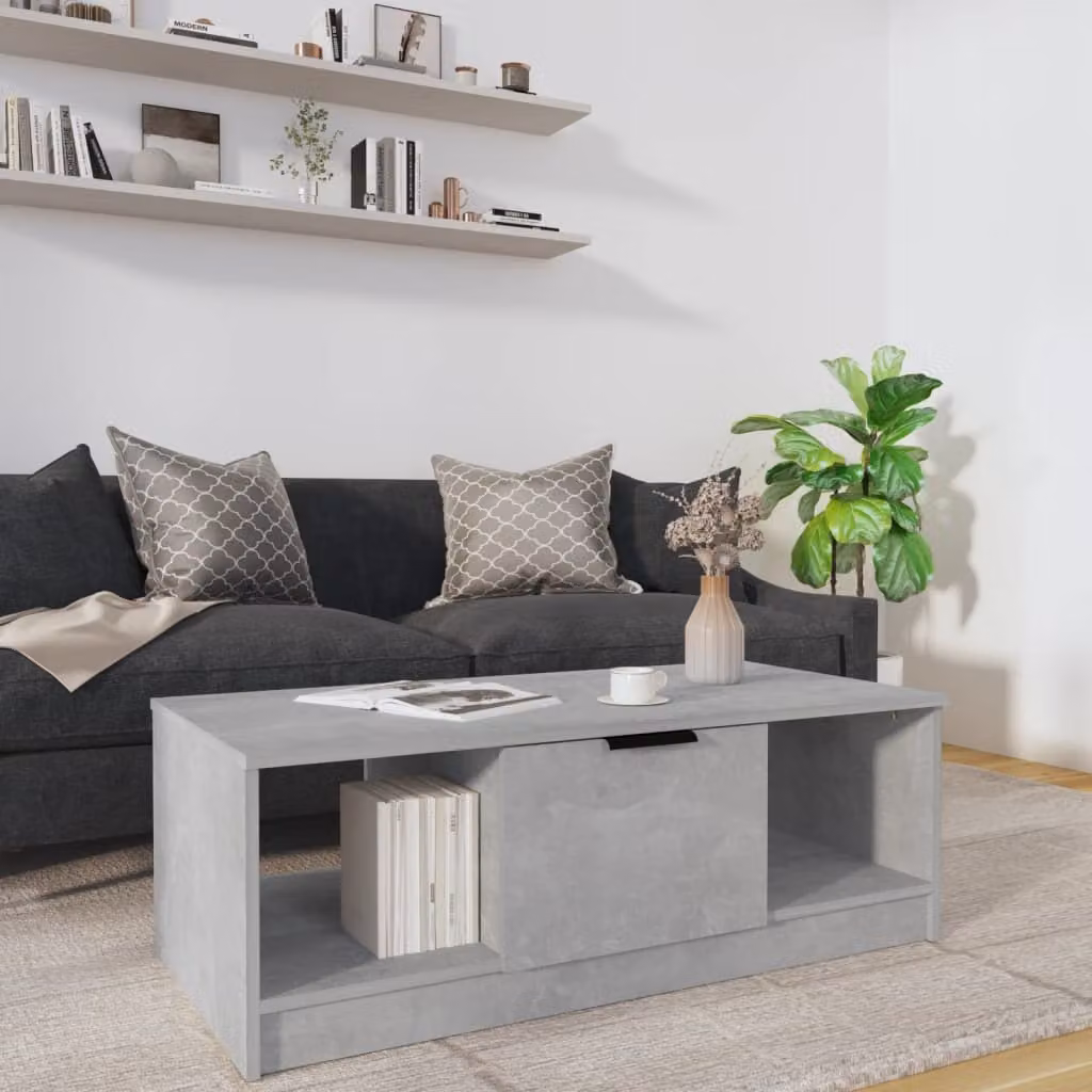 Maison Exclusive - Tavolino grigio cemento 102x50x36 cm Materiale ligneo