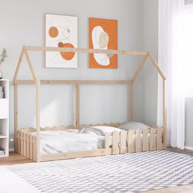 Giroletto per Bambini-Struttura Letto Bambini 90x190 cm in Legno Massello di Pino 232543