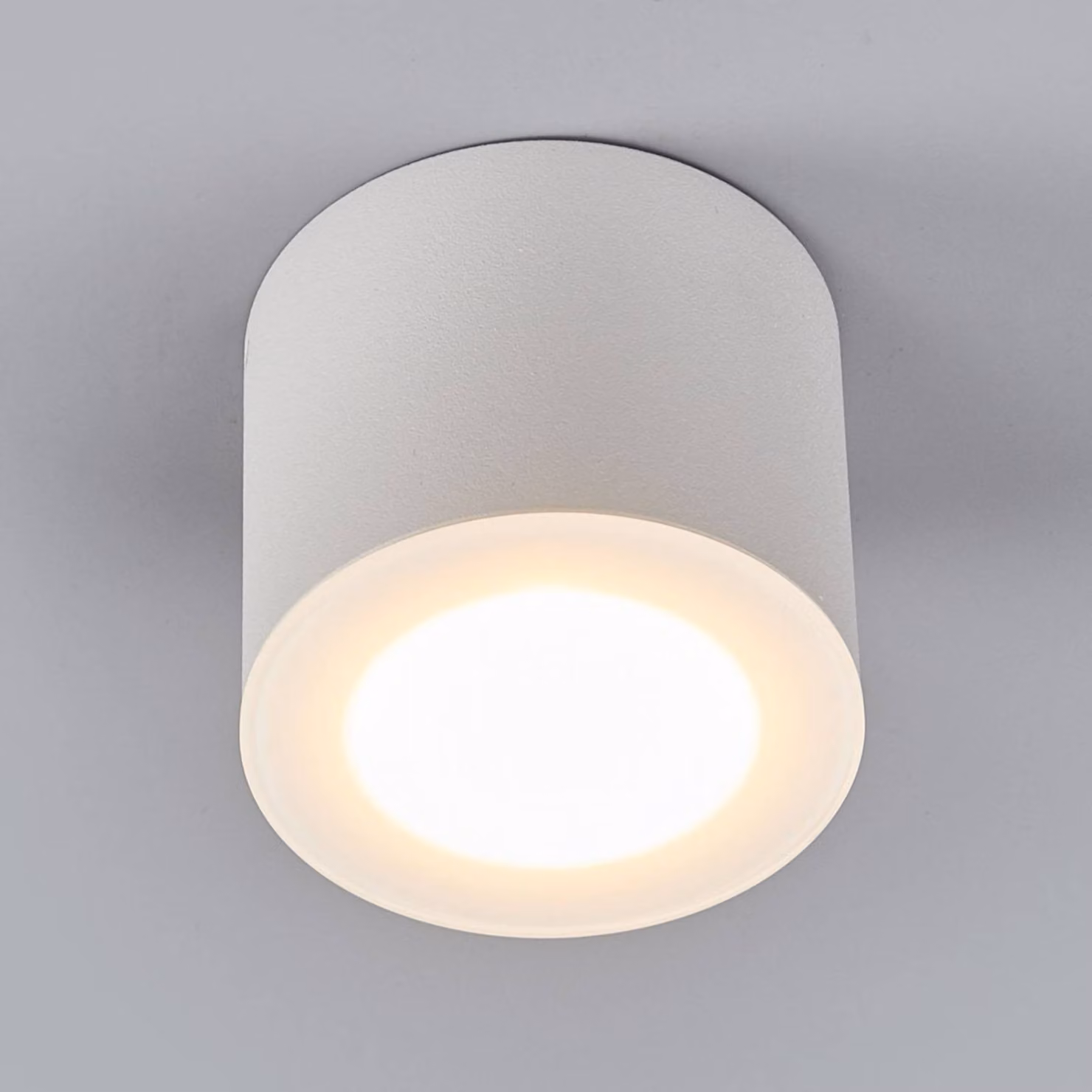 Helestra Oso spot LED rotondo, bianco satinato OSO, dimmerabile, Bianco / Opale, Bagno, Alluminio, Moderno