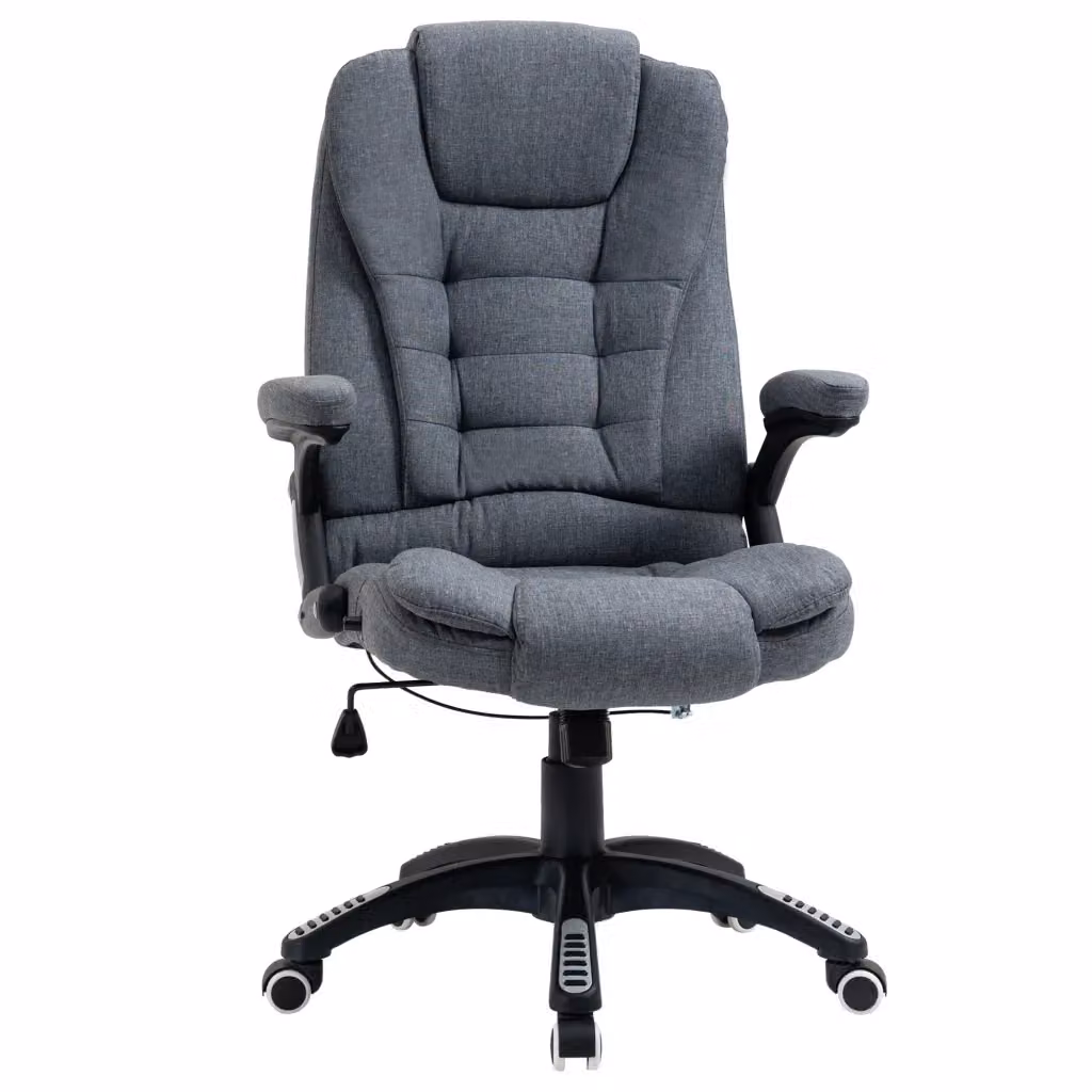 Sedia da Ufficio Reclinabile e Girevole Minimal Grigia con Braccioli e Ruote L/P/H: 65 x 72 x 110-120 cm – 2