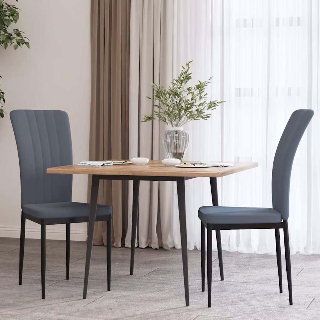 Set di 2 sedie da pranzo vidaXL in velluto grigio scuro con design moderno per soggiorno e cucina