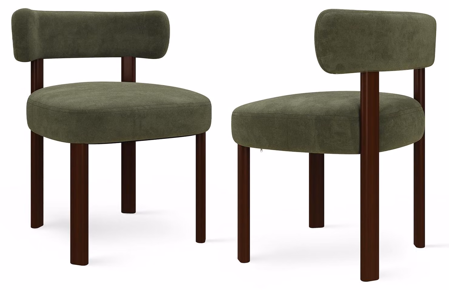 COLAMY Set da 2 sedie da pranzo in legno massello – design pulito e accogliente – Verde