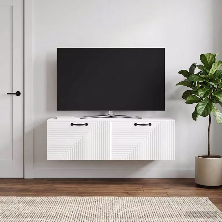 Mobile Porta TV da Muro vidaXL Bianco Moderno L 98 cm x P 41 cm x H 30 cm