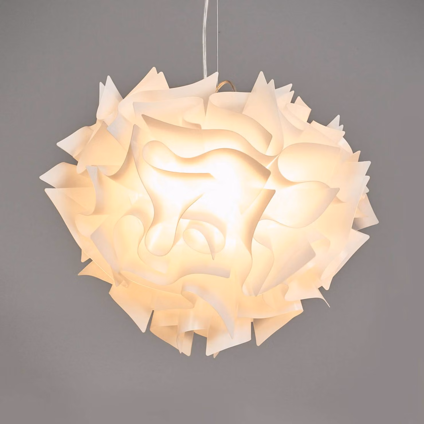 Slamp Lampada a sospensione VELI, dimmerabile, Bianco / Opale, Soggiorno / Sala da pranzo, Plastica, Design, Lampada a sospensione