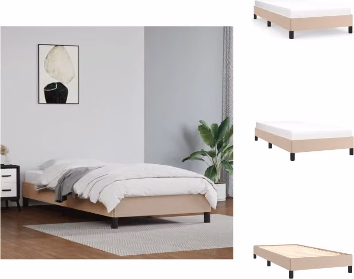 vidaXL Struttura letto cappuccino-marrone 90x200 cm in Pelle finta - Letti e strutture letto