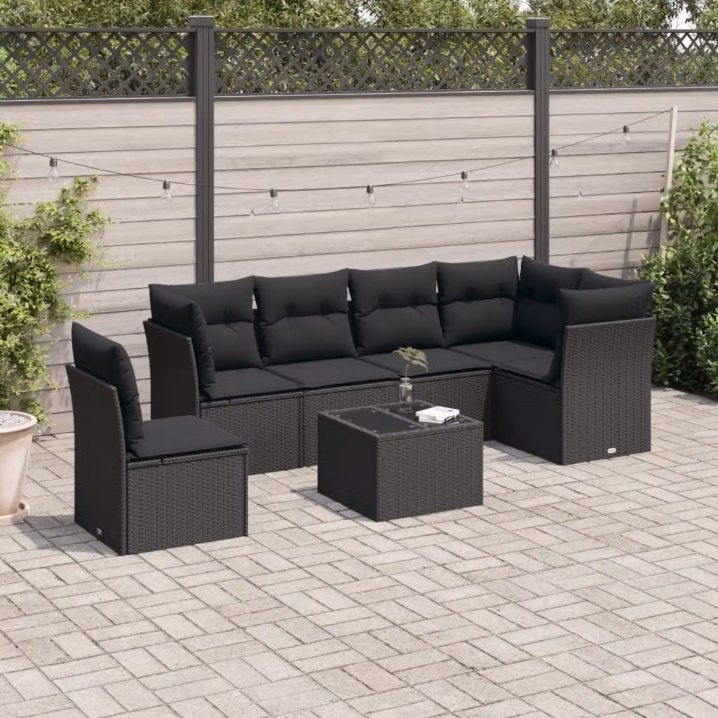Maison Exclusive - Set Divani da Giardino 6 pz con Cuscini Marrone in Polyrattan