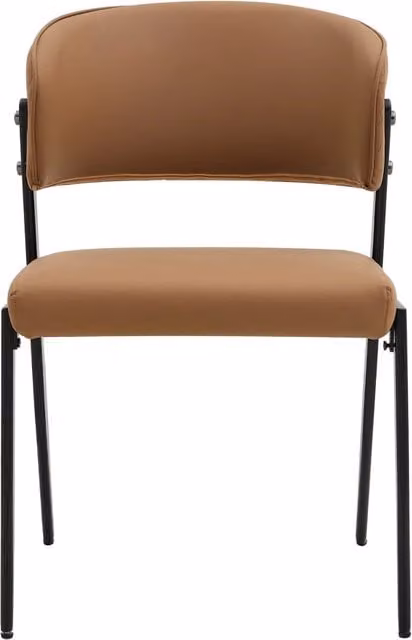 Sedia da pranzo imbottita in similpelle con struttura in metallo, schienale ergonomico, moderno, misura 78 cm