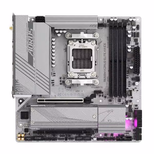 Scheda madre Gigabyte B650M Aorus Elite AX ICE AM5 Micro ATX DDR5 Bianca – 2