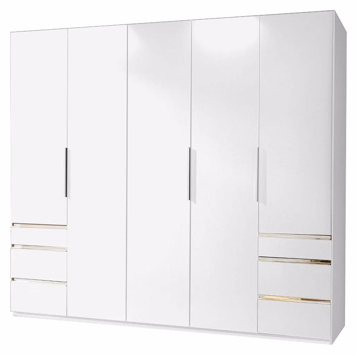 Armadio Level Armadio con ante battenti e cassetti Finitura a scelta bianco