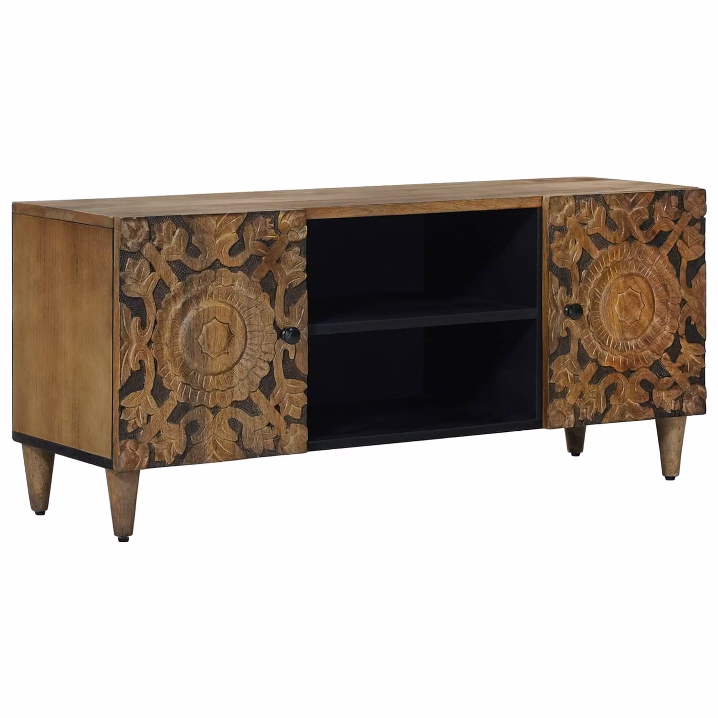 Mobile TV vidaXL in legno di mango massello marrone L 105 cm x P 33 cm x H 46 cm
