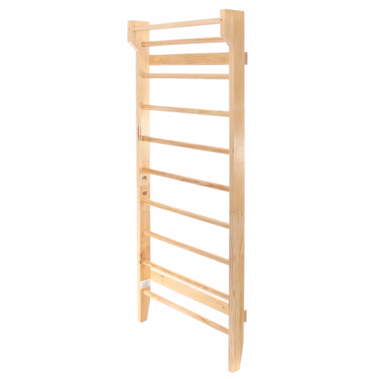 Barre a muro Toboli in legno look 195 cm, barre a muro fino a 150 kg, parete ginnica per bambini e adulti, parete di arrampicata per la camera dei bambini e la sala fitness