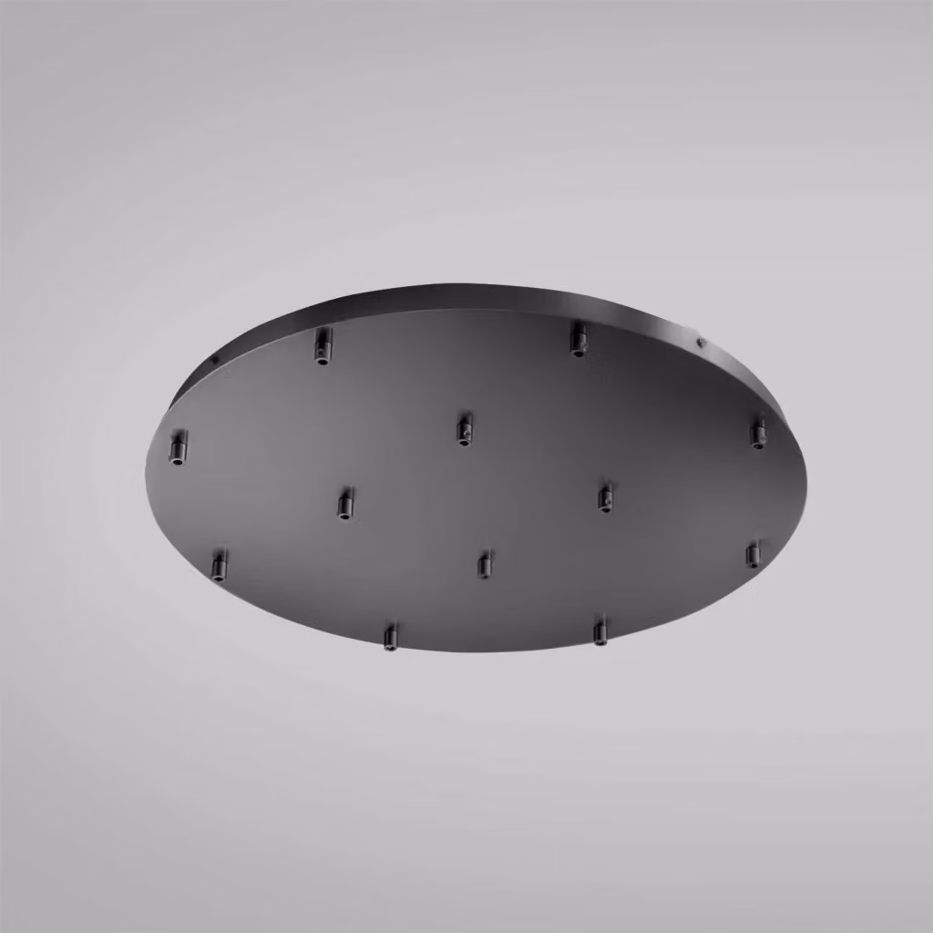 Rosone tondo per lampada a sospensione OFELIA MINI B T/12 Gea Luce in metallo nero opaco con kit di fissaggio – 2