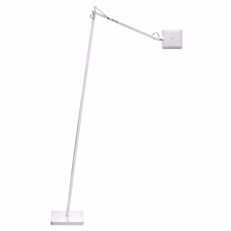 FLOS Lampada da terra a LED KELVIN, dimmerabile, Bianco / Opale, Soggiorno / Sala da pranzo, Alluminio, Design, Lampada LED da terra