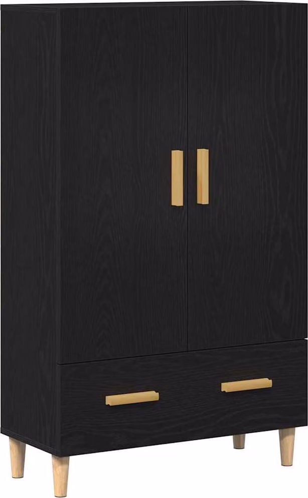 Credenza Rovere Nero 70 x 31 x 115 cm Legno multistrato